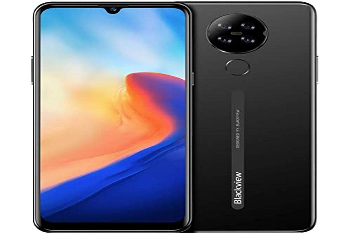 Blackview A80 Android 10 Cellulare 4G, Schermo HD + da 6,21 Pollici, Quattro Fotocamere Posteriori, 2 GB + 16 GB, Batteria 4200 mAh, 8,8 mm Design Elegante e Sottile, Smartphone DUAL SIM, GPS Nero