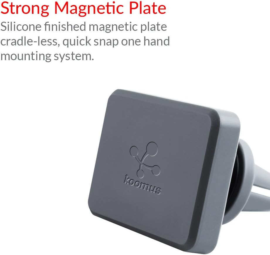 Koomus Pro Air-M Air Vent Magnetic Cradle-less Smartphone Car Mount for all iPhone and Android Devices