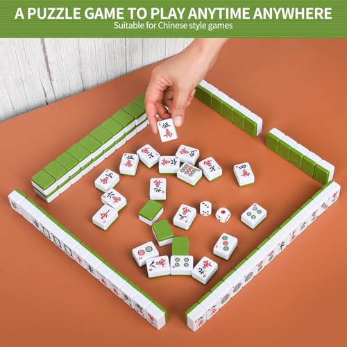 Set de Mahjong portable FOLLDALT 144 pièces complet avec 3 dés - 6