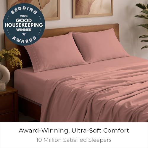 Image of Mellanni Full Sheets Set - 4 PC Iconic Collection Bedding | Hotel Luxury, Extra Soft, Cooling Bed Sheets - Wrinkle, Fade, Stain Resistant (Full, Coral)
