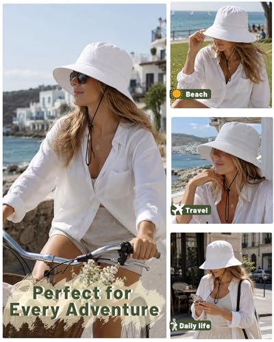 Image of Water-Resistant Bucket Hat for Women Men Rain Hat UPF 50+ Boonie Sun Hat Foldable Summer Floppy Fishing Safari Hats