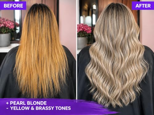 Image of Naissant Pearl Blonde Hair Purple Toning Mask | Ultra High-Purity Pigments | Neutralizes Yellow & Brassy Tones | Hyaluronic Acid, Collagen & Biotin | Paraben, Ammonia & Sulfate Free | 10.1 Fl. Oz