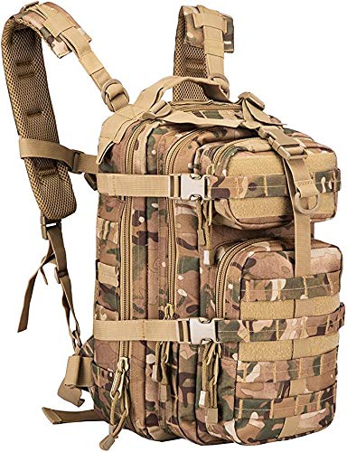 FieldTEQ Tactical Backpack, Tactical Backpack for Men, Military Backpack for Bug Out Bag Supplies, Army Bag Hiking Backpacks, Heavy Duty Backpack Laptop, Moelle Webbing 70 Liters Camouflage