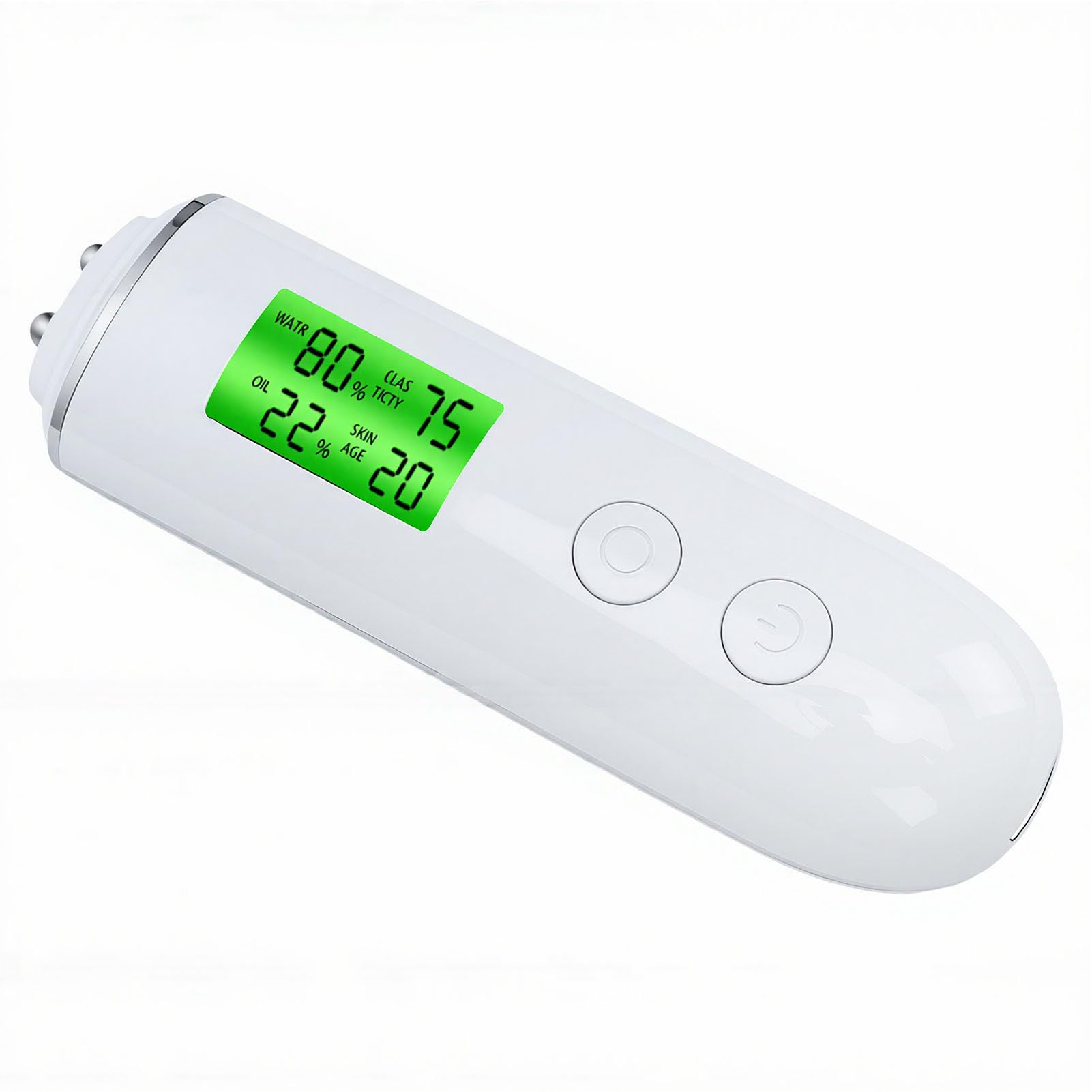 Yinhing Medidor de Hidratación de la Piel, Analizador de Grasa Cutánea, Medidor de Humedad de la Piel con Pantalla LCD Grande, Detección de Agentes Fluorescentes UV, 8 Memorias para el (WHITE)