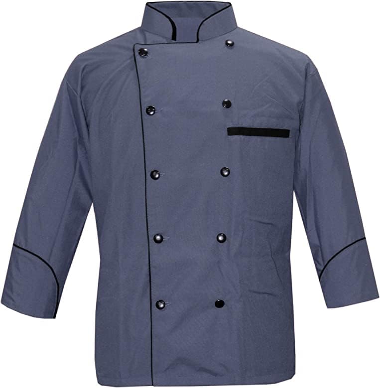 Men's Chef Coat Full Sleeve Jacket Multicolored Piping Exclusive Chef Jacket Size (XS-6XL)