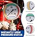 MEASUREMAN Pressure Gauge Label Stickers 15 PCS, Red Green Yellow, Adhesive Reflective Safety Decals, Industrial Pressure Gauge Range Identification