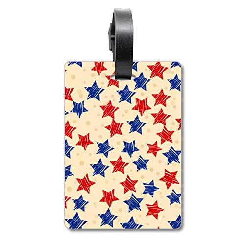 Étiquette de valise pentagramme rouge et bleu pour bagage cabine