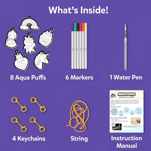 Image of Skillmatics Aqua Puffs - 3D Art Kit, Princesses & Unicorns, Mess-Free Painting Craft for Kids, DIY Colour & Inflate Activity, Travel Toys & Creative Gifts for Girls & Boys Ages 4, 5, 6, 7, 8, 9, 10