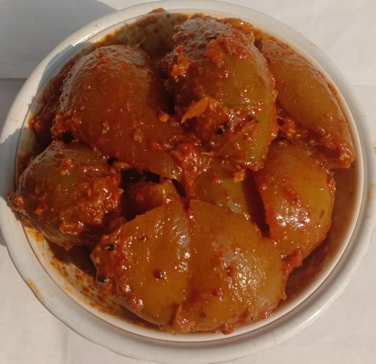 Miniatura 5 de Punjabi Limón Pickle Fresco Casero LimónNeembu Ka Aachar (400G) - Receta de la madre  Pepinillo orgánico del norte de la India  Pepinillo de limón