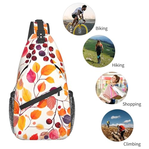 Mochila tipo bandolera estampado hojas para mujer y hombre miniatura 7
