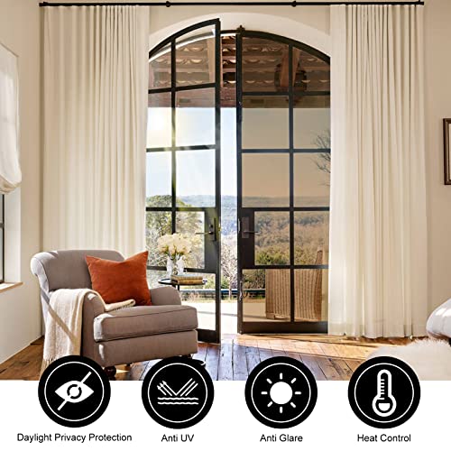 Dktie Window Privacy Film One Way Mirror, Window Privacy Film See Out Not In, Static Cling Without Glue, Brown-Silver, 17.7 Inch X 6.5 Feet #TOP4