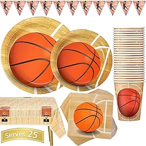 Basketbal Thema Feestbenodigdheden 102 Stuks Sport Thema Kinderen Servies Set Papieren Borden Kopjes Servetten…