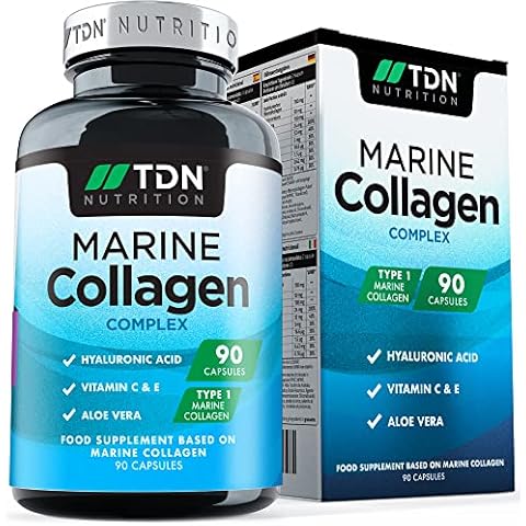 Marine Collagen Capsules 1400mg with Hyaluronic Acid, High Strength Collagen Supplement, Hydrolyzed Collagen Supplement for Women and Men (Not Collagen Powder or Tablets) UK Made Cover