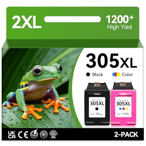 Cartuchos de tinta 305XL de repuesto para HP 305, color negro y color para DeskJet 2820e 2700 2710e 2720e 4120e 2721e Plus 4100 4120 Envy 6000 6020e 6032e Pro 6430, 2 unidades
