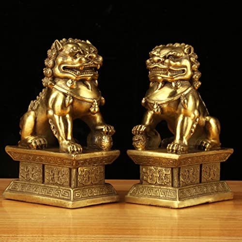 Estatuas guardianes perros Foo - 2 piezas miniatura 3