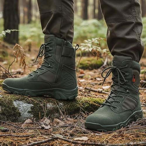 Image of Kervaky Men's Military Tactical Boots Lightweight Work Boot Non-Slip Breathable Jungle Desert Combat Boots