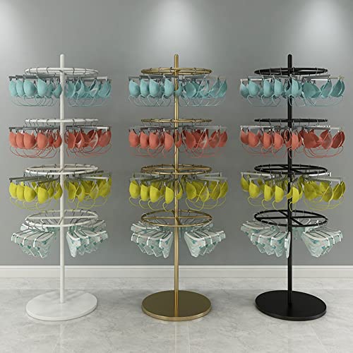 Rotatable Retail Display Merchandising Rack Store Fixture, Display Stand for Bra, Shorts, Socks, Underwear Round Rotating Spinner Shelf for Mall, Exhibition and Retail Store