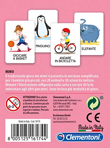 Clementoni - Mimo, Mazzo di 50 Carte per Imitare Pose e Indovinare l'Azione, per Bambini 4+ Anni e Tutta la Famiglia, 2-6 Giocatori, Idea Regalo Made in Italy, Lingua Italiana, 16174 - immagine 5