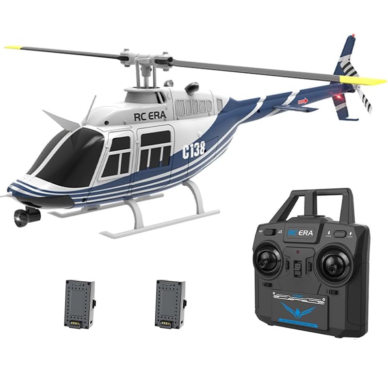 1/30 Scale C138 RC Helicopter with 6-axis Gyroscope, 2.4G 6CH Remote Control Aircraft with Altitude Hold and Optical Flow Positioning, One-Key Takeoff/Landing, for Adults Gift