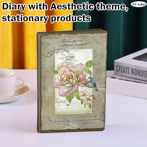 Image of FunBlast Aesthetic Diary for Girls - Kawaii Diaries, Stylish Diary, Notebooks Diary for School, Home, Office, Travel Diary & Notebook - A5 Size (114 Sheets, 228+ Pages) (Rose)