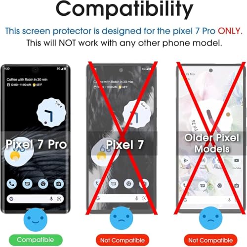 Image of Casecandy - (Pack 2 Screen Protector Guard for Pixel 7 Pro | Curved Anti Scratch Screen Guard for Pixel 7 Pro - Fingerprint Working /Bubble Free - HD