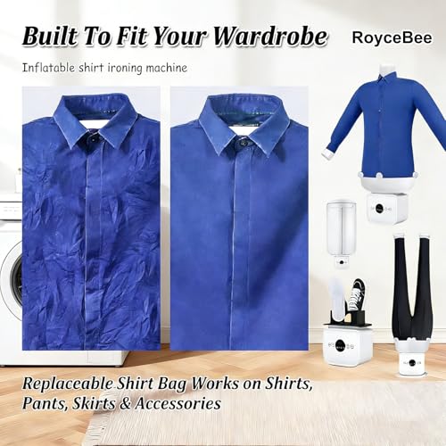 Image of Automatic Ironing Machine 3.0, 3-in-1 Clothing Steamer & Hands-Free Hot Air Dryer for Shirts, Pants & Shoes, Gentle on All Fabrics, Smart Timer & Auto Shut-Off - for Home & Dorm
