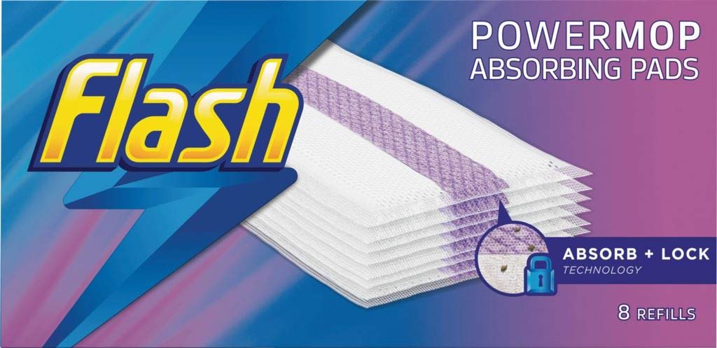 Flash Power Spray Mop Floor Cleaner Disposable Pads, 8 Refills