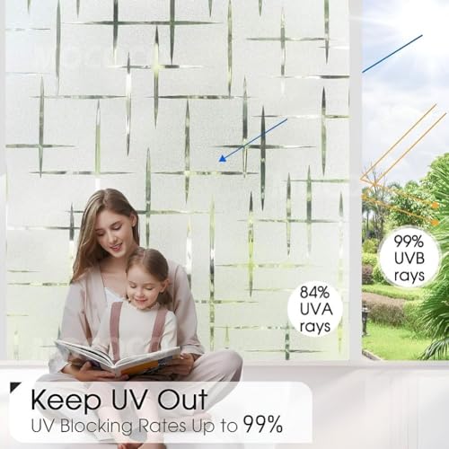 MOCOCO Premium Vinyl Privacy Stained Frosted Window Glass Film (12x25 Inch) - Self-Adhesive Tint Wallpaper Sticker Opaque Sheet for Glass Cover Window, Door, Office.| Anti-UV. Vertical Horizontal - Image 4