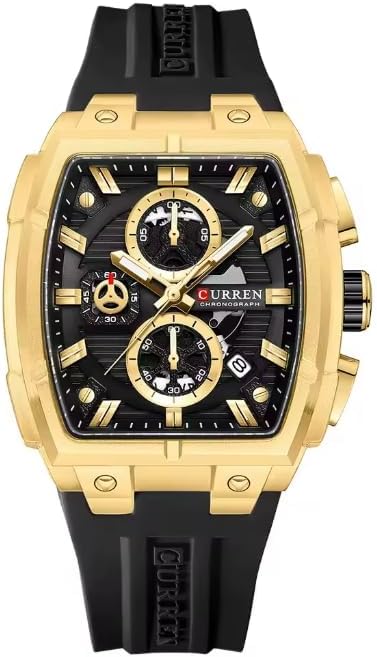 – New 8488 Men's Waterproof Calendar Six-Hand Glue Band Quartz Watch Sports Watch 2026