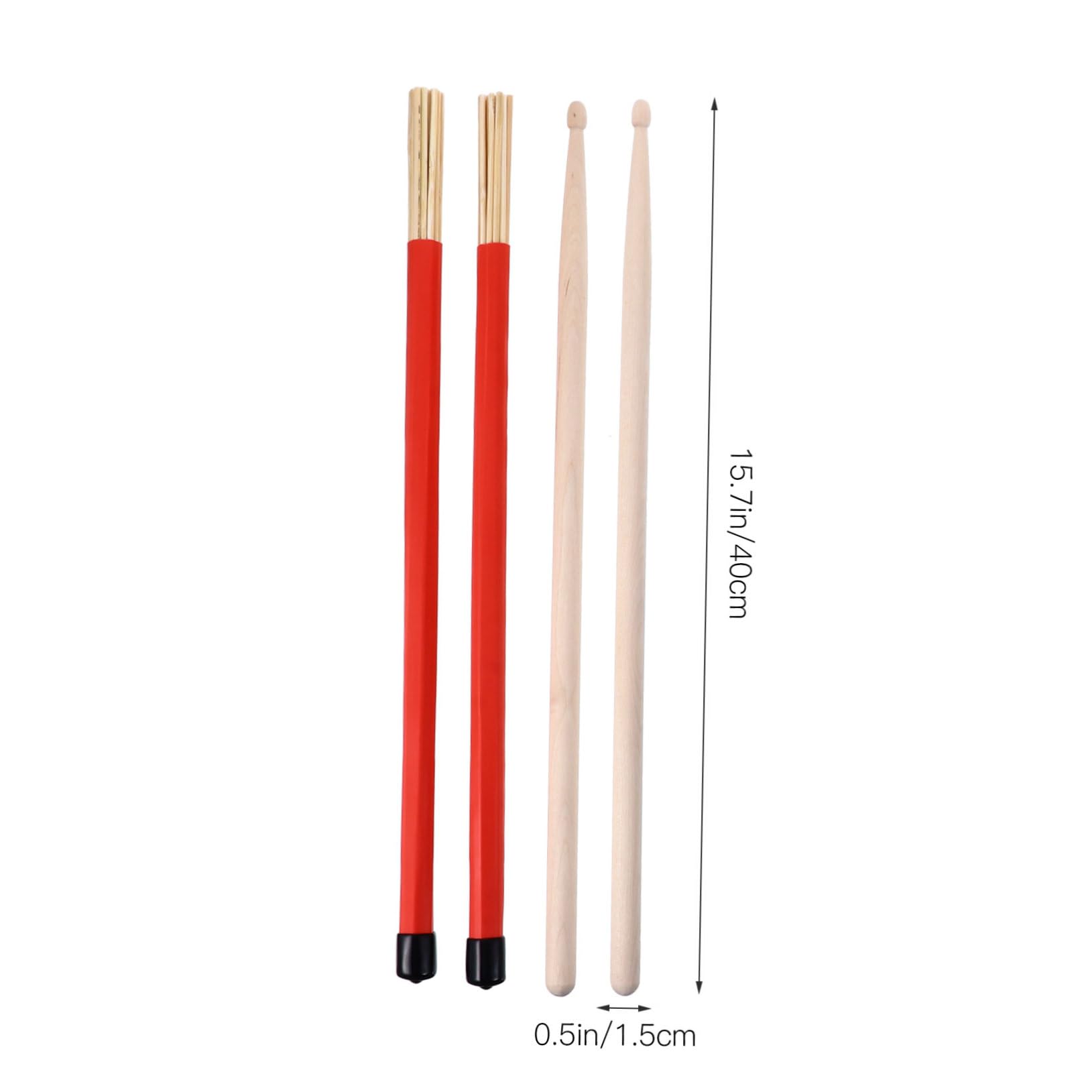 DECHOUS Retractable Drum Brushes Set 7pcs Bamboo Steel Drum Brush Pack for Beginners