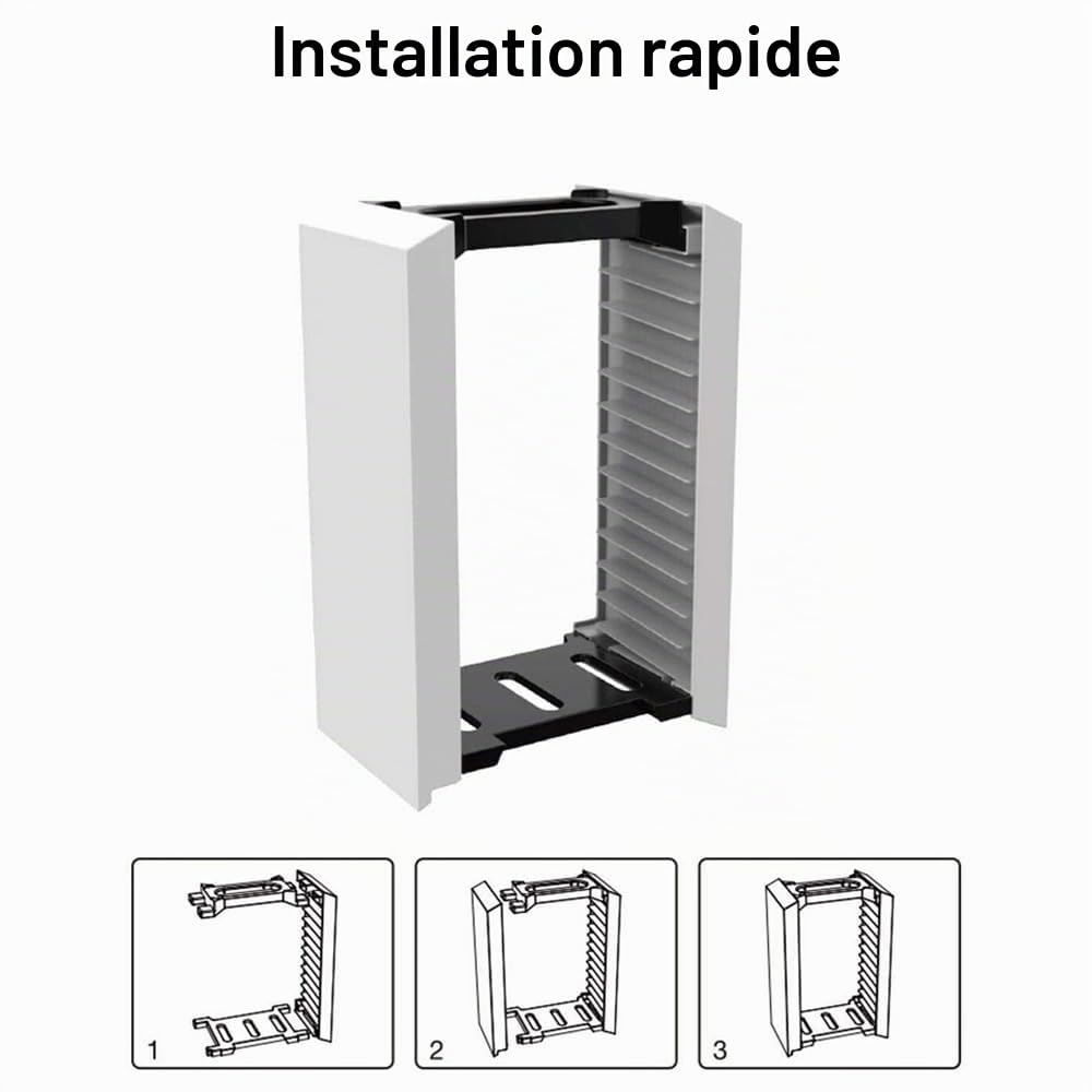 Tour de rangement de jeu de qualité supérieure - Support universel pour PlayStation 5