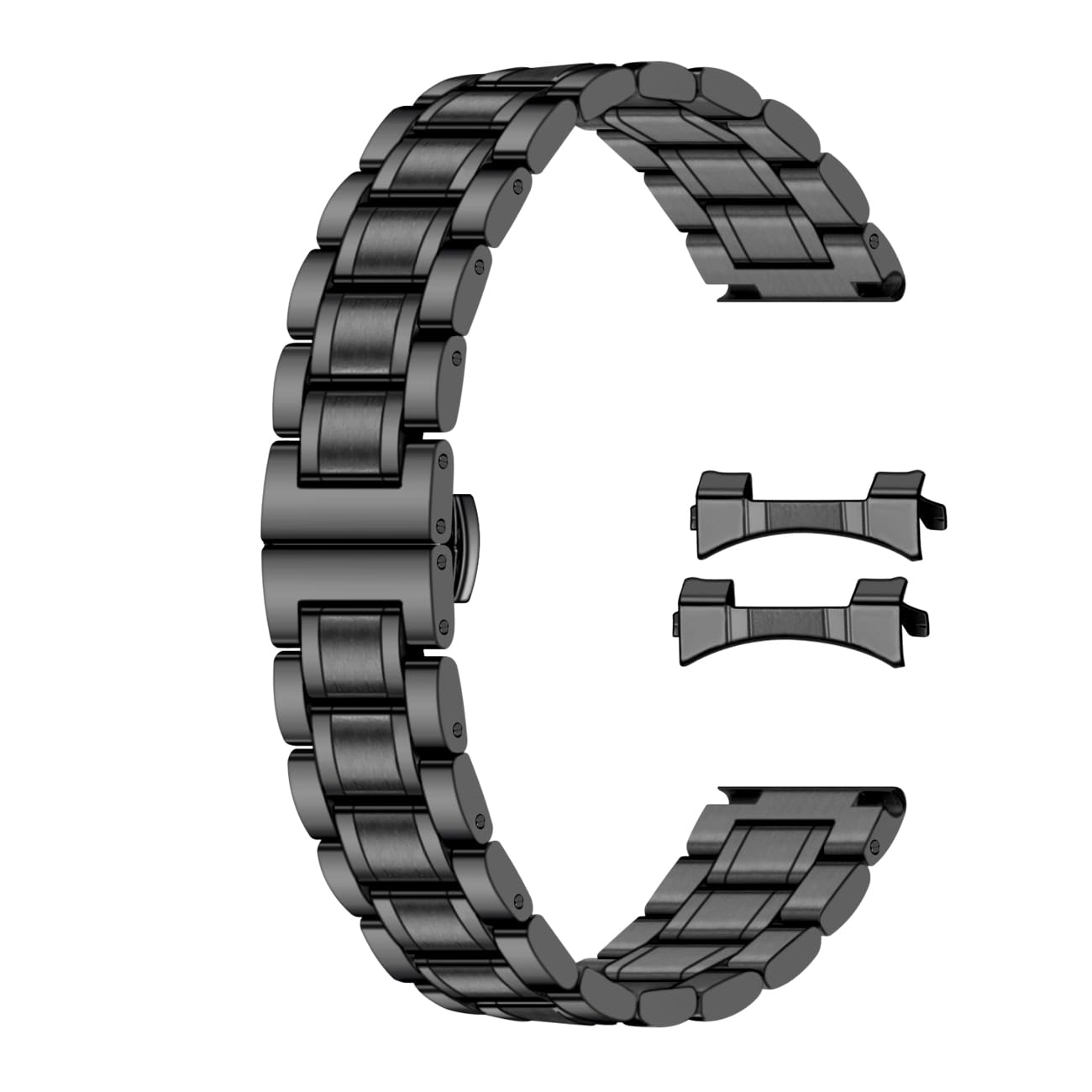 Bracelet de montre universel en métal qui s'adapte à la plupart des transitions, bracelet de rechange classique en acier inoxydable à dégagement rapide de 21 mm avec extrémités incurvées