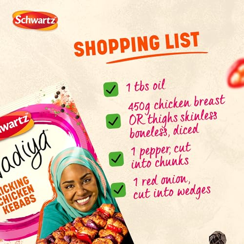 Schwartz x Nadiya Kicking Chicken Kebabs Recipe Mix, 25g