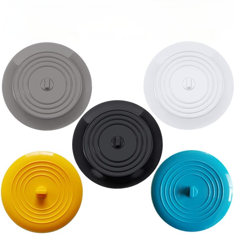 Tappo Universale In Silicone Per Vasca, Lavabo E Lavello, Diametro 15,2 Cm, Colore Grigio/bianco - 5
