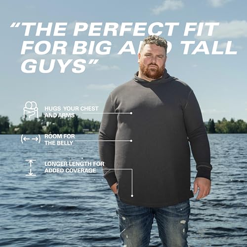 STRONGSIZE Men's Big and Tall Thermal Waffle Hoodie – Lightweight Longer Length Long Sleeve Hoodie4