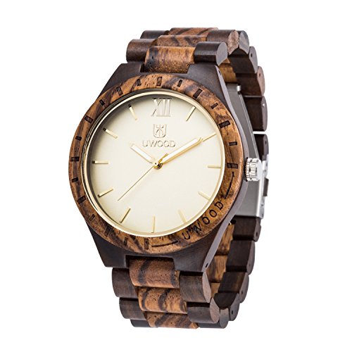 Uwood - Reloj para hombre de madera estilo vintage con mezcla de...