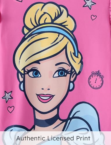 Image of Disney Princess Toddler Girl Outfit Cinderella Girls Clothes Long Sleeve Ruffle Shirt and Leggings 2PCS Clothing Sets Fall Casual Pullover Dailywear Pink 2T