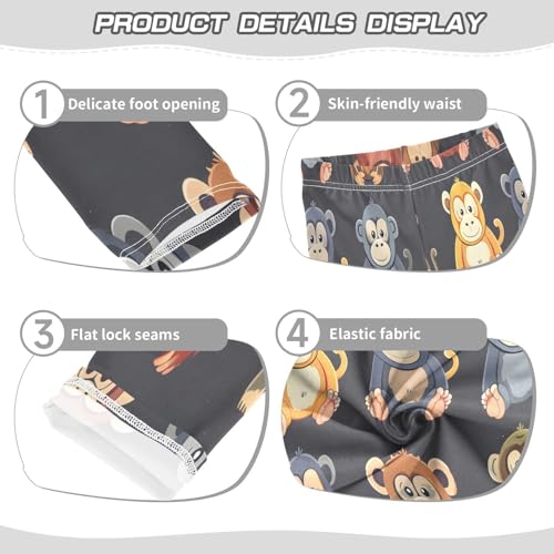 Bolaz Toddler Girls Leggings Printed Yoga Pants Leggings Yellow Red Monkey for Kids3