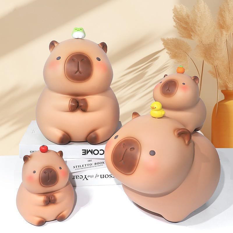 Capybara Piggy Bank, Capybara Coin Bank Piggy Bank, Creative Cute Cartoon Capybara Storage Money Box, Capybara Money Coin Bank for Boys and Girls, Great Gifts for Christmas Birthday (Apple, M)