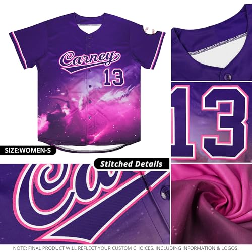 Camiseta personalizada de béisbol con patrón, manga corta - Nombre, número y logo de equipo cosidos para adultos y jóvenes miniatura 4