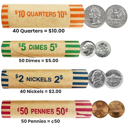Image of PM Company 256 Pcs Preformed Coin Wrappers Rolls Assorted ABA Color-Coded