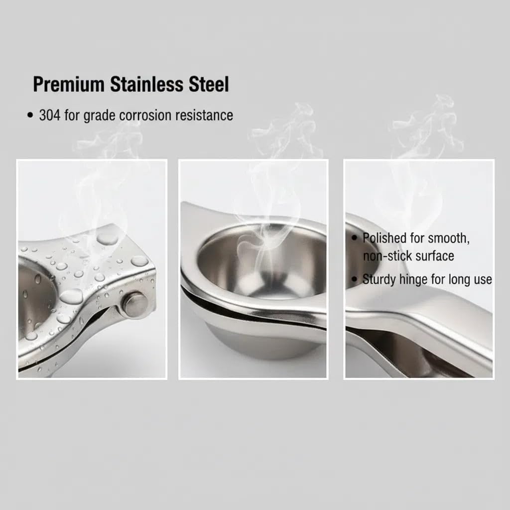 Premium Stainless Steel Lemon Squeezer, Heavy Duty Handheld Manual Citrus Juicer, Portable Lime Orange Press, Easy to Clean Bar Tool for Home Kitchen image 2