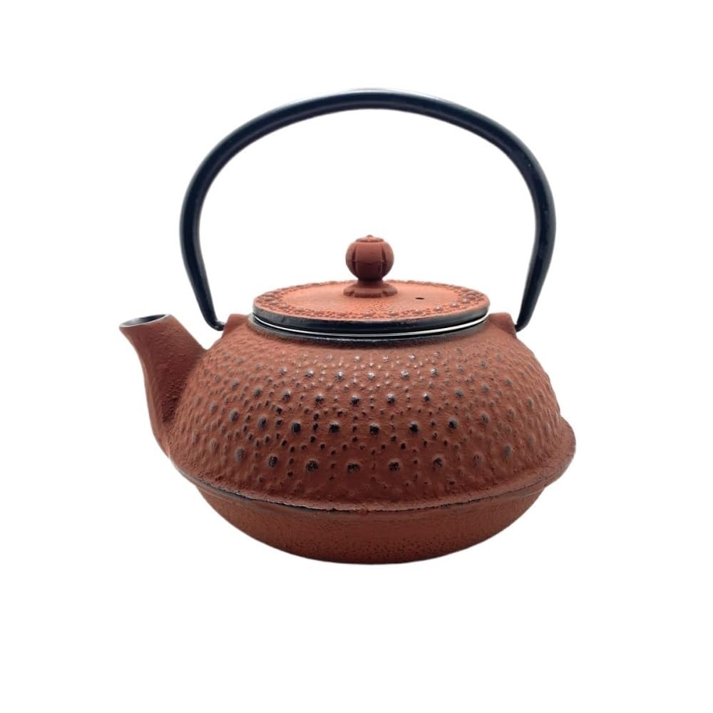Tetera Tetera de Hierro Fundido, Tetera Tetera de Hierro Fundido for el hogar Tetera Hecha a Mano Artículos for el hogar Hervidor de Agua Utensilios de Cocina rústicos(Red)