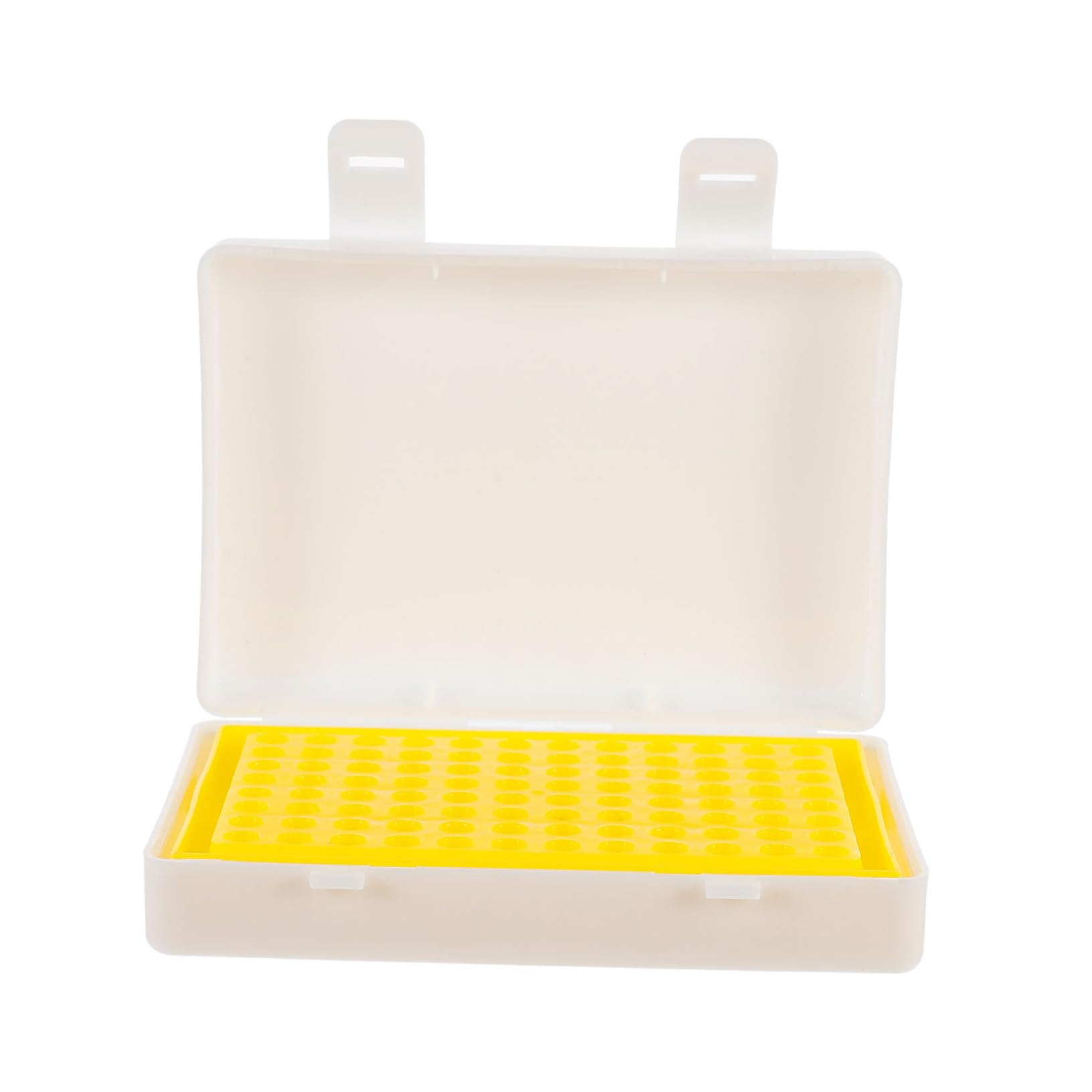 1pc Box 96-Well Flip-top Test Tube Holder Tubes Case for Labs - Tube Rack Laboratory Tube Rack Micro-Tubes Shelf Tubes Rack with Lid Flip-top Tube Rack White Pe OUNONA
