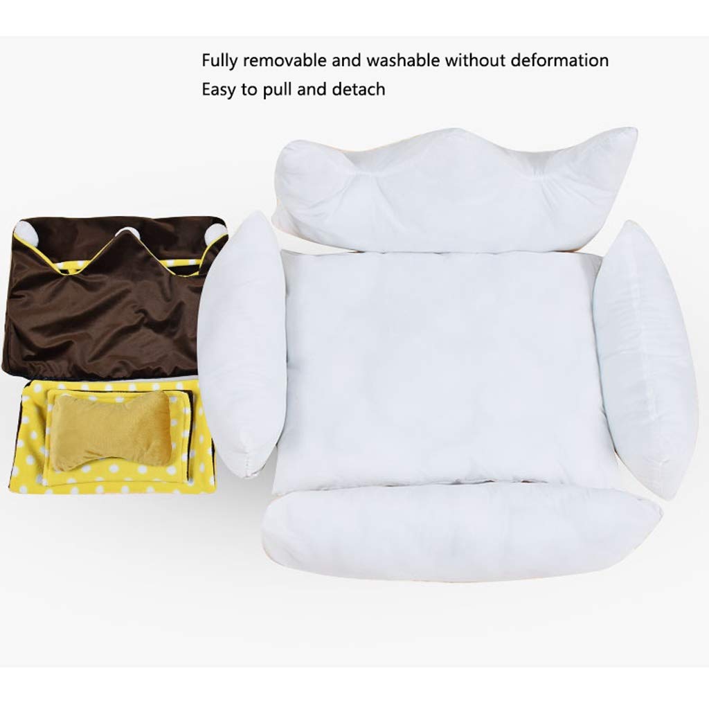 ZAW Hundebett für Hunde und Welpen, warmer Baumwollstoff, weicher Liegestuhl, abnehmbar, waschbar, für den Innenbereich, Haustierbett (Farbe: B, Größe: 72 cm)