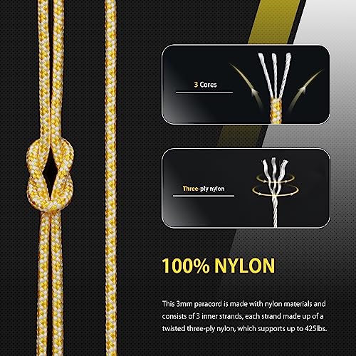 Abma Cord Paracord 425 lbs 3mm 100% Nylon 30M - Honeycomb, Diamond-honeycomb, 30 Meters - Image 3