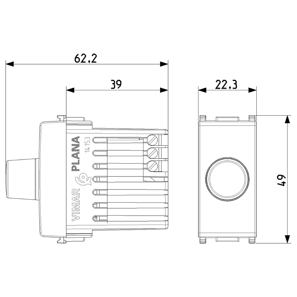 VIMAR Régulateur 230 V 100-500 W de la ligne Plana Silver
