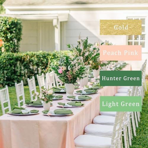 Image of 8 Rolls Crepe Paper Streamers, Green, Gold and Peach Pink Streamers Party Decorations for Wedding Bridal Shower Baby Shower Birthday Christmas Party