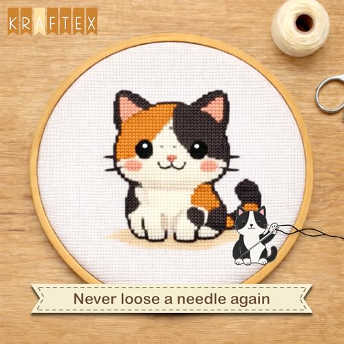 Image of Kraftex Magnetic Needle Minder. Needleminder for Embroidery & Sewing. Cute Needlepoint Accessories. Magnetic Needle Holder for Cross Stitch. Cute Magnet Pin Gift