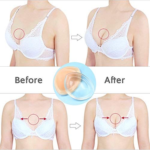 Women Thick Silicone Bra Pads Inserts Breast Enhancer Chest Padding Bust Push up Pds for B-C Cup, Skin L